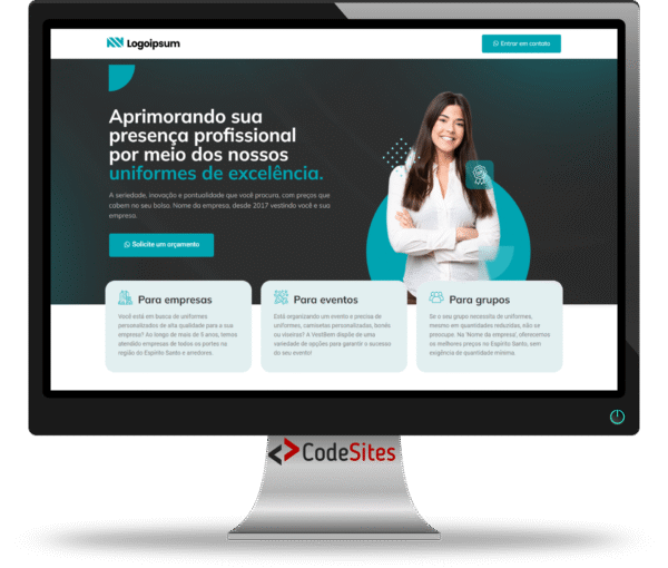 Landing Page para Empresa de Uniformes - Totalmente Editável no Elementor 2025