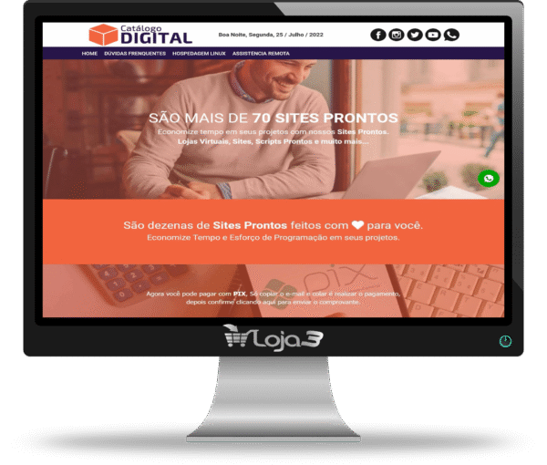 Loja Site para Vitrine de Produtos Digitais 100% responsivo em PHP com Painel Administrador