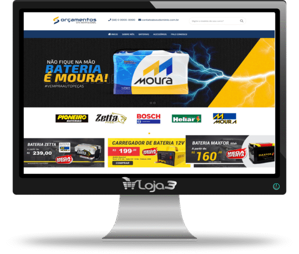 Site Script Loja Virtual Venda de Baterias 100% responsivo em PHP