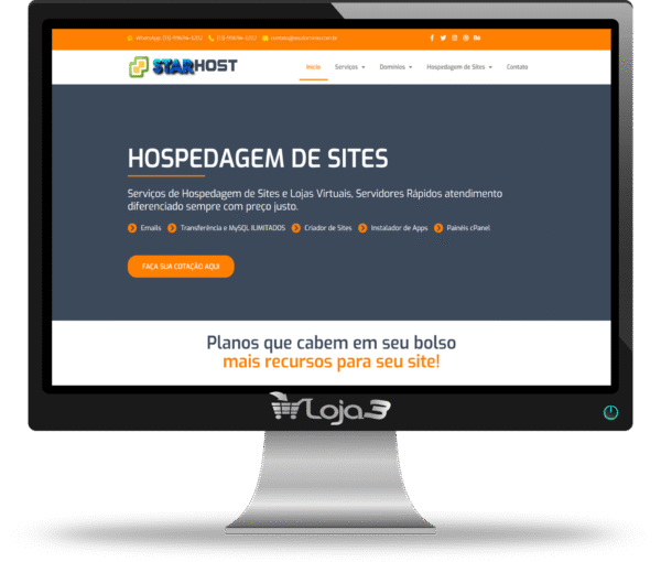 Site para empresa de hospedagem e revenda de Hospedagem 2025